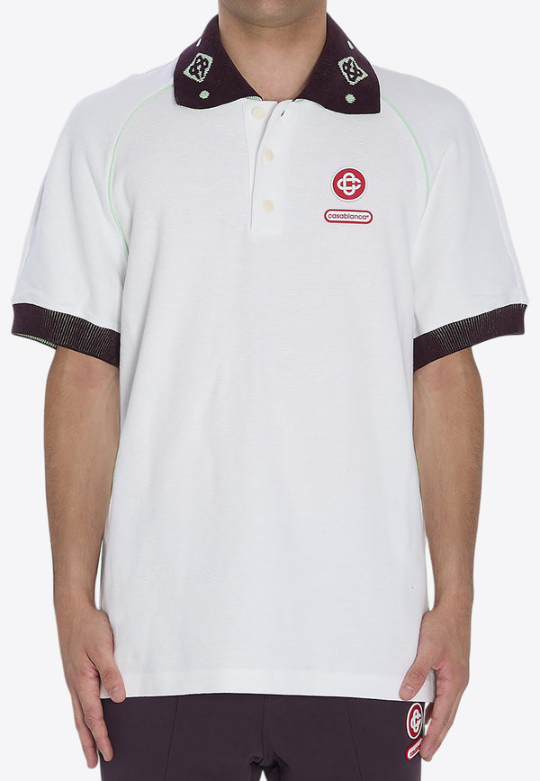 Casablanca Piqué Short-Sleeved Polo T-shirt White AW25JTP435--01