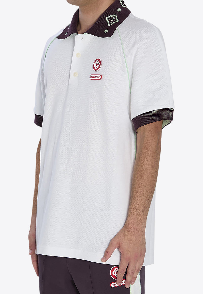 Casablanca Piqué Short-Sleeved Polo T-shirt White AW25JTP435--01
