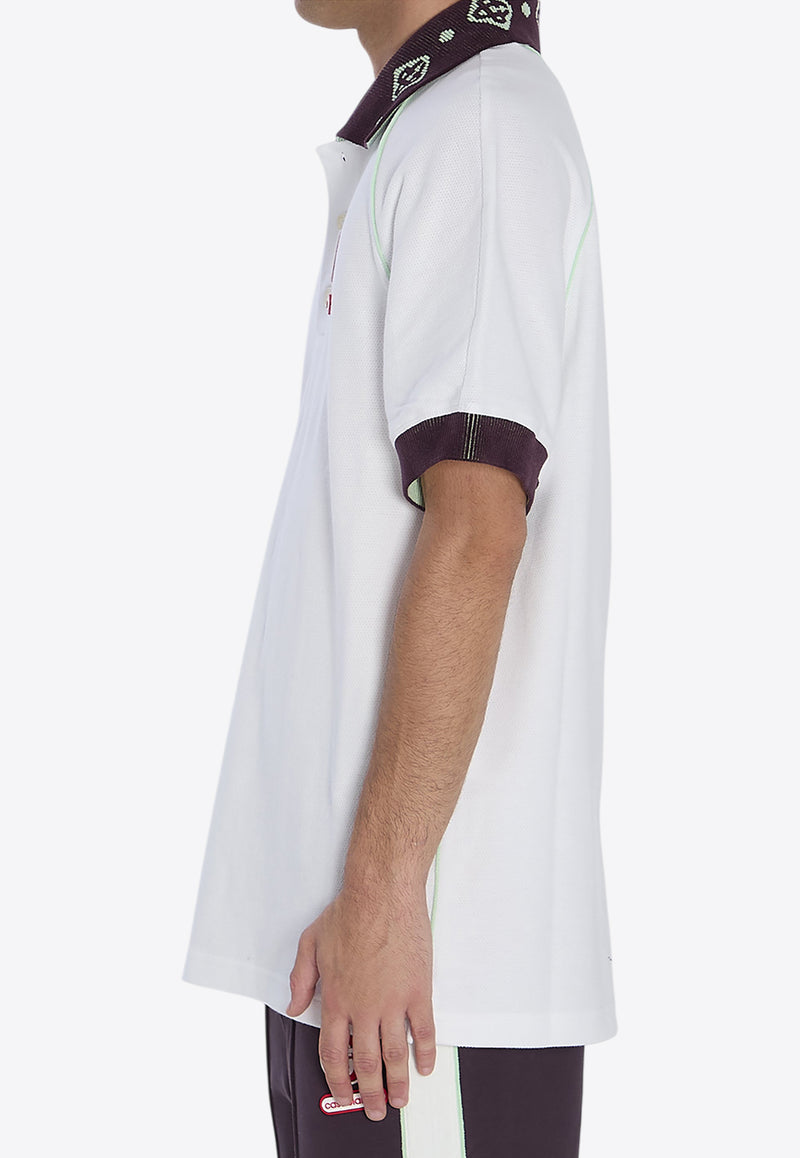 Casablanca Piqué Short-Sleeved Polo T-shirt White AW25JTP435--01