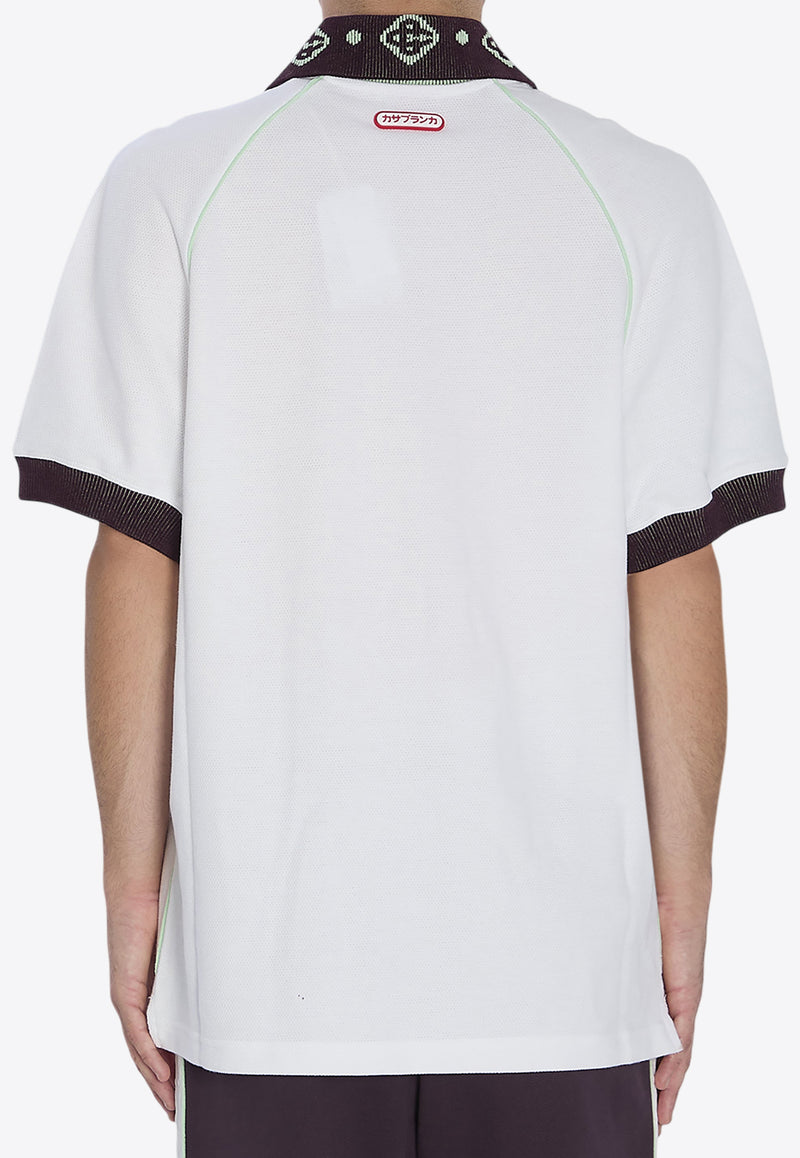 Casablanca Piqué Short-Sleeved Polo T-shirt White AW25JTP435--01