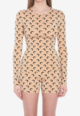 Marine Serre Moon Print Second-Skin Top Nude WTS006AC-JER0001-TA10