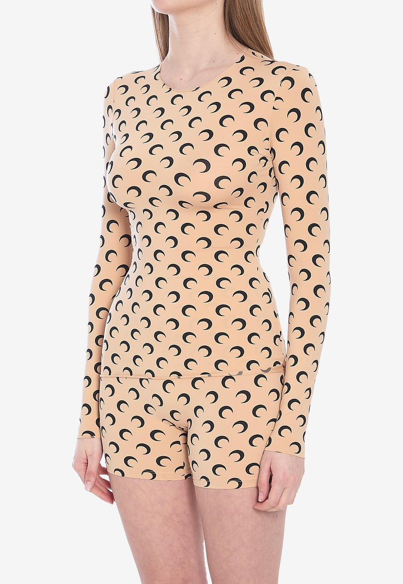 Marine Serre Moon Print Second-Skin Top Nude WTS006AC-JER0001-TA10