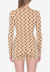 Marine Serre Moon Print Second-Skin Top Nude WTS006AC-JER0001-TA10