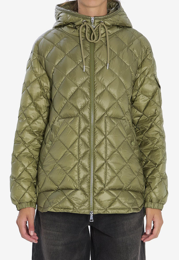 Moncler Diamond Quilted Puffer Jacket  Green K20932F00013-595ZZ-80T