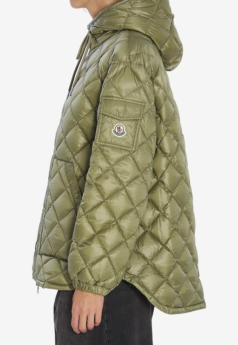 Moncler Diamond Quilted Puffer Jacket  Green K20932F00013-595ZZ-80T