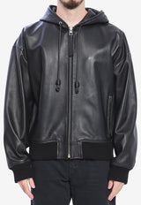 Loewe Zip-Up Nappa Leather Bomber Jacket Black H526Y34L72--1100