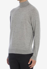 John Smedley Cherwell Wool Turtleneck Sweater Gray CHERWELL--SILVER
