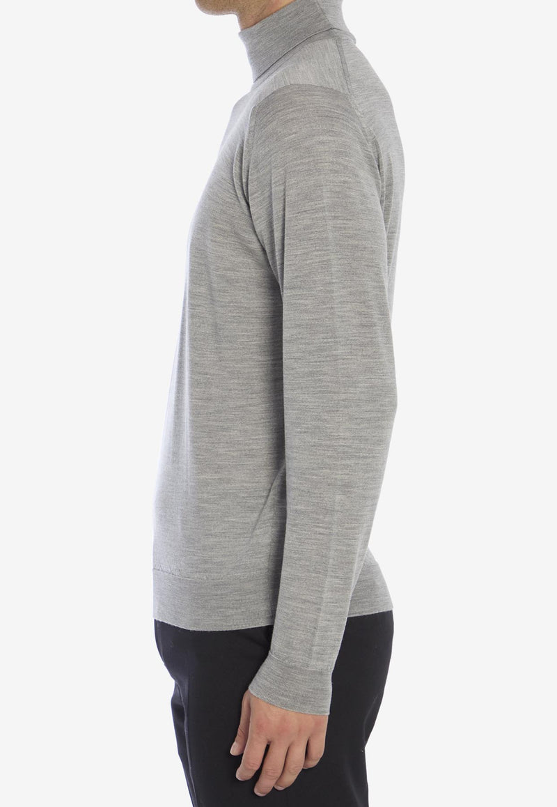 John Smedley Cherwell Wool Turtleneck Sweater Gray CHERWELL--SILVER