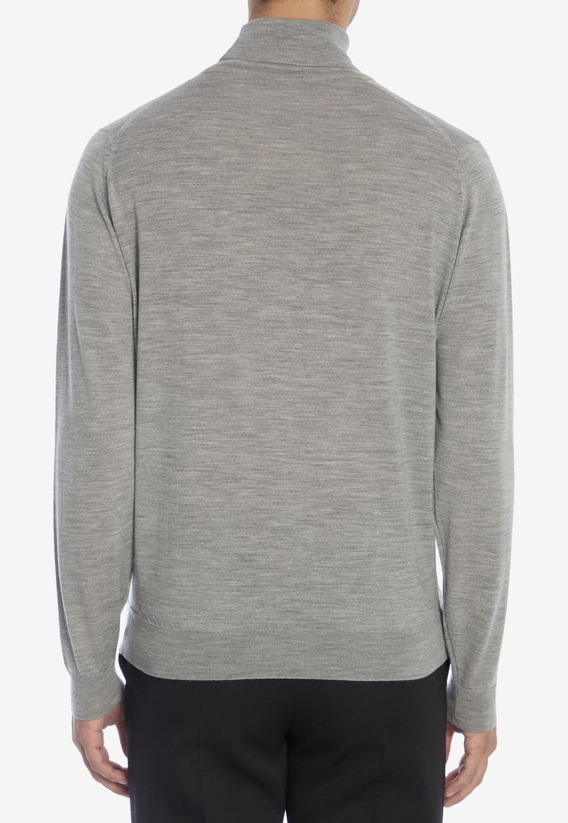 John Smedley Cherwell Wool Turtleneck Sweater Gray CHERWELL--SILVER