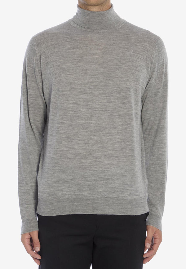 John Smedley Cherwell Wool Turtleneck Sweater Gray CHERWELL--SILVER