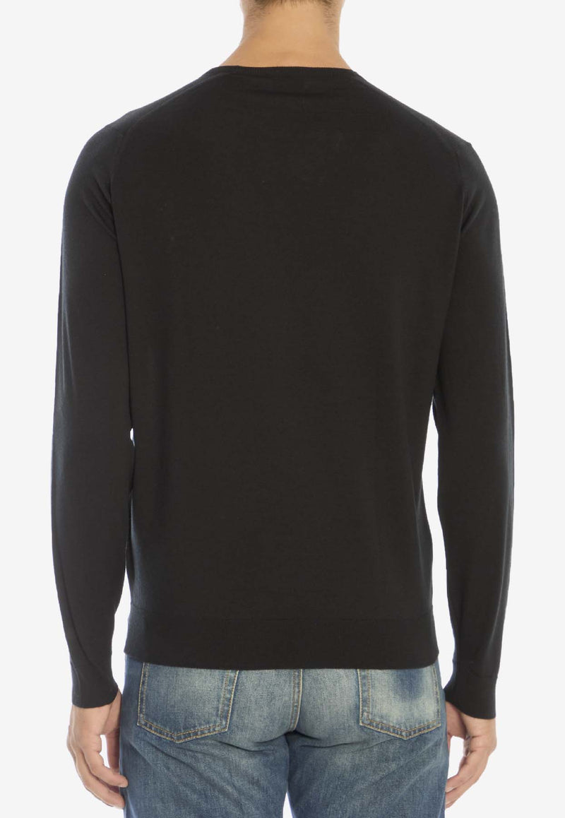 John Smedley Lundy Crewneck Sweater Black LUNDY--BLACK