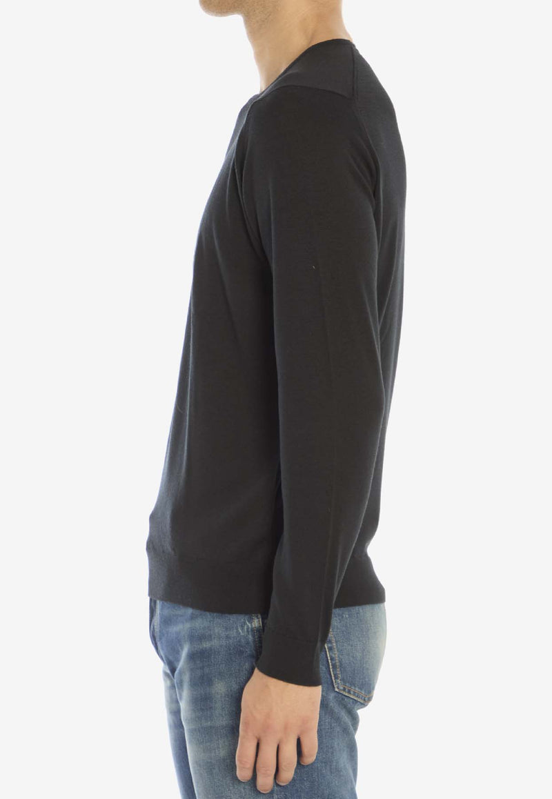 John Smedley Lundy Crewneck Sweater Black LUNDY--BLACK
