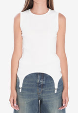 Jean Paul Gaultier Tank Top With Lingerie Garter White W-TO387-J014-01