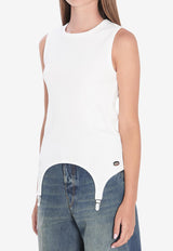 Jean Paul Gaultier Tank Top With Lingerie Garter White W-TO387-J014-01
