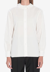Saint Laurent Pierrot Long-Sleeved Shirt White 842627-Y7K36-9601