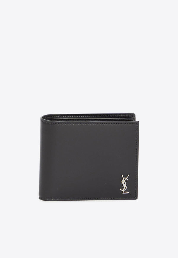 Saint Laurent Small Cassandre Leather Wallet  Black 607727-1JB0E-1000