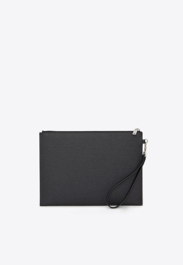 Saint Laurent Grained Leather Tablet Holder  Black 683865-BTY0N-1000