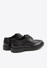 Saint Laurent Lino Calf Leather Derby Shoes Black 838195-AAEHH-1000