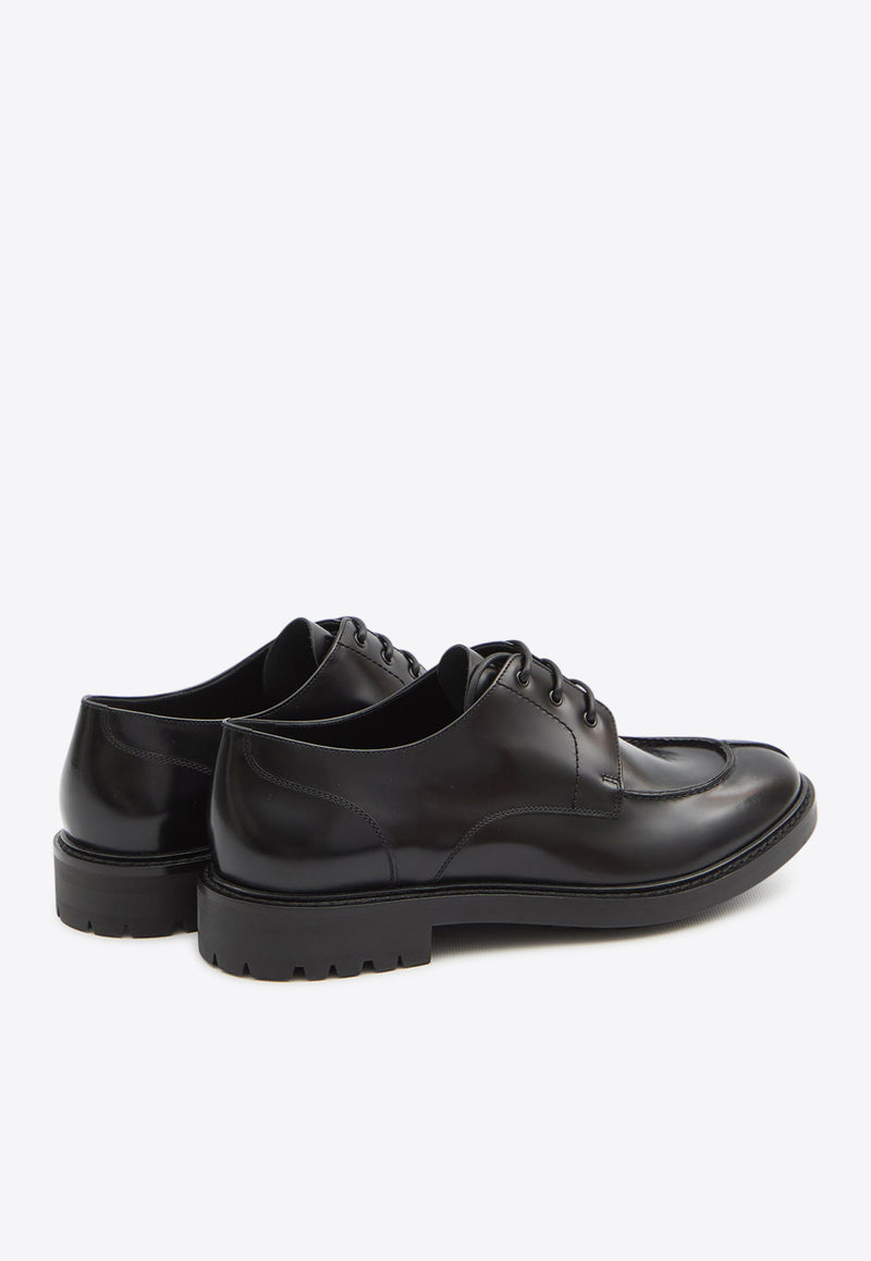 Saint Laurent Lino Calf Leather Derby Shoes Black 838195-AAEHH-1000