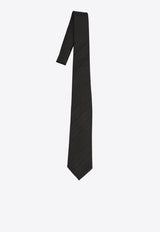 Saint Laurent Striped Silk Tie Black 824977-3Y009-1000