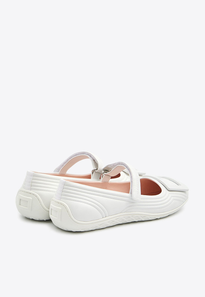 Roger Vivier Viv' Low Mary-Jane Ballet Flats White RVW79341780-91T-B001