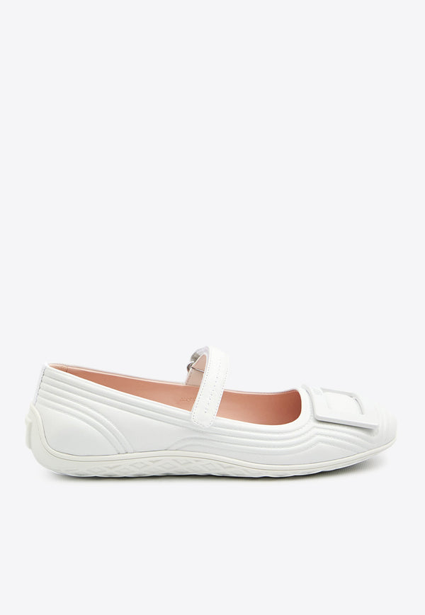 Roger Vivier Viv' Low Mary-Jane Ballet Flats White RVW79341780-91T-B001