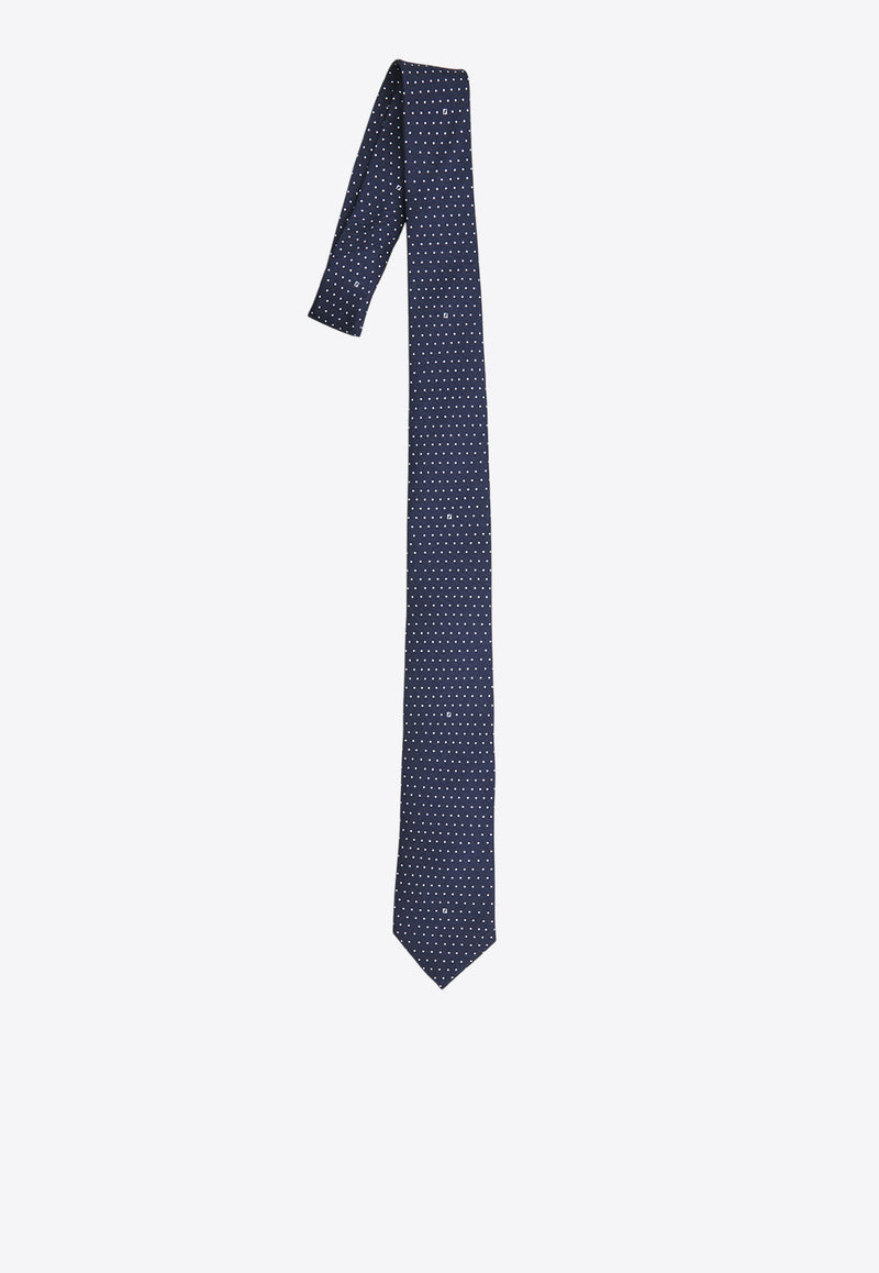 Fendi Polka Dot Jacquard Silk Tie Blue FXC023-AYBR-F0QA2