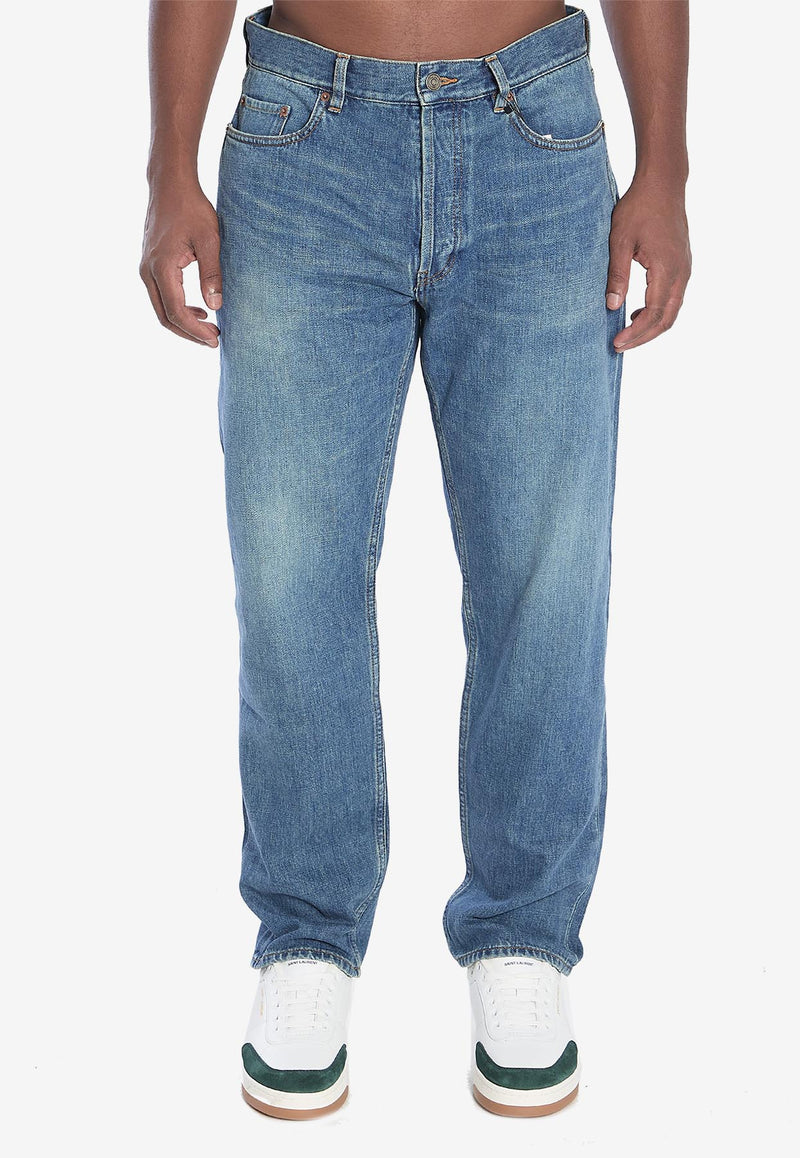 Saint Laurent Mick Straight-Leg Jeans Blue 816412-Y21WC-4432