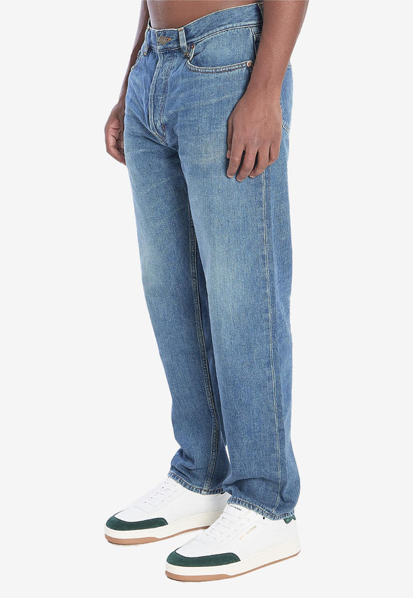 Saint Laurent Mick Straight-Leg Jeans Blue 816412-Y21WC-4432