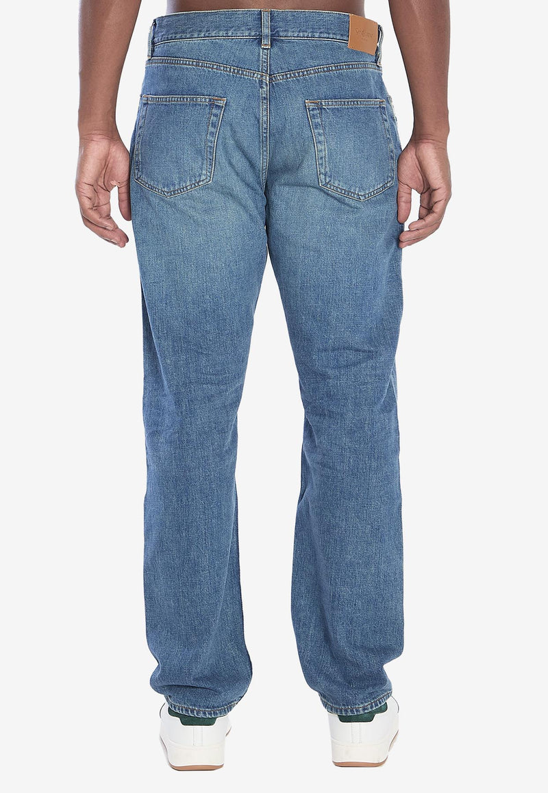 Saint Laurent Mick Straight-Leg Jeans Blue 816412-Y21WC-4432