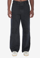 Loewe Anagram Wide-Leg Jeans Black H526Y11WA4--1100