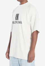 Balenciaga BB Logo Oversized Distressed T-shirt White 764235-TSVU4-9012