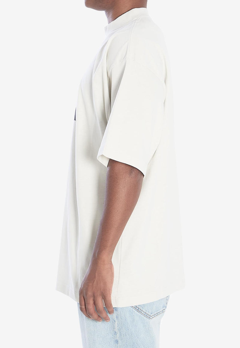Balenciaga BB Logo Oversized Distressed T-shirt White 764235-TSVU4-9012