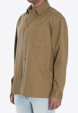 Saint Laurent Cassandre Buttoned Overshirt Green 838697-Y253W-3530