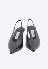 Jimmy Choo Isa 80 Calf Leather Slingback Pumps Black ISA80-CLF-BLACK