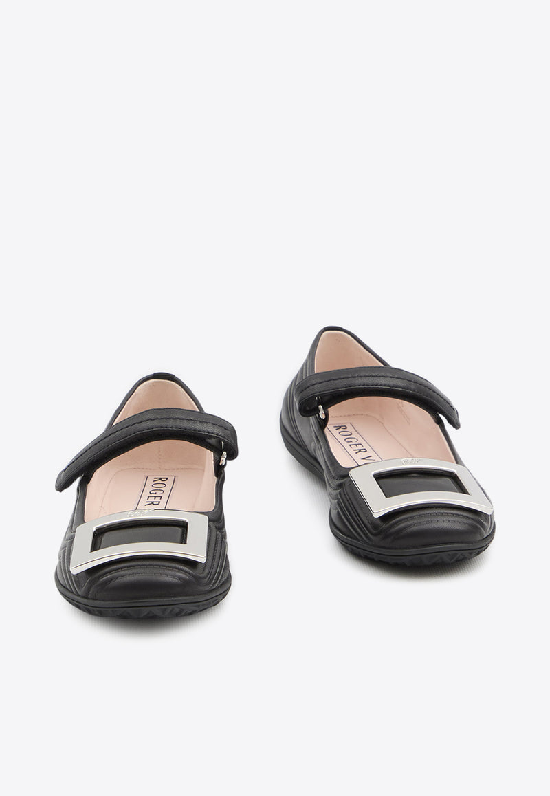 Roger Vivier Viv' Low Mary-Jane Ballet Flats Black RVW79343360-91T-B999