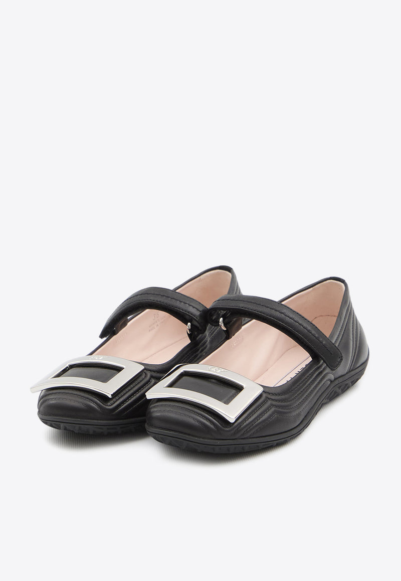 Roger Vivier Viv' Low Mary-Jane Ballet Flats Black RVW79343360-91T-B999