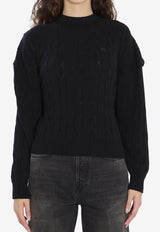 Balenciaga Cable Knit Oversized Sweater Black 834005-T3379-1000
