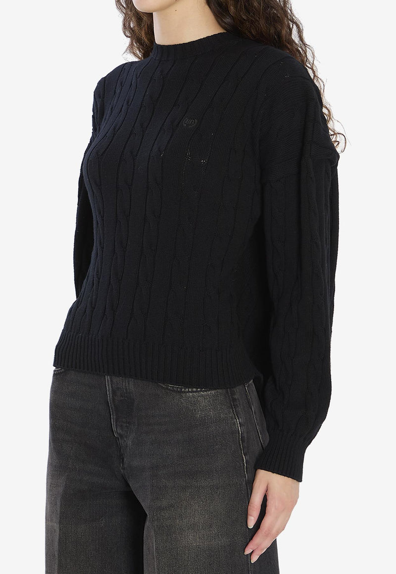 Balenciaga Cable Knit Oversized Sweater Black 834005-T3379-1000