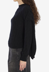 Balenciaga Cable Knit Oversized Sweater Black 834005-T3379-1000