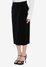 Saint Laurent Wrap Velvet Skirt Black 826769-Y580T-1000