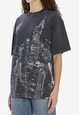 Alexander Wang New York Skyline Print T-shirt Black UCC3251843--011