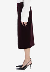 Saint Laurent Wrap Velvet Skirt Burgundy 826769-Y615W-6500