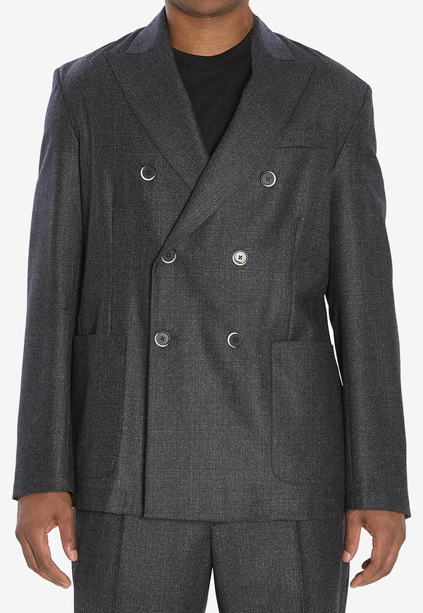 Barena Venezia Doria Bita Double-Breasted Blazer Gray GIU5238-0501-560