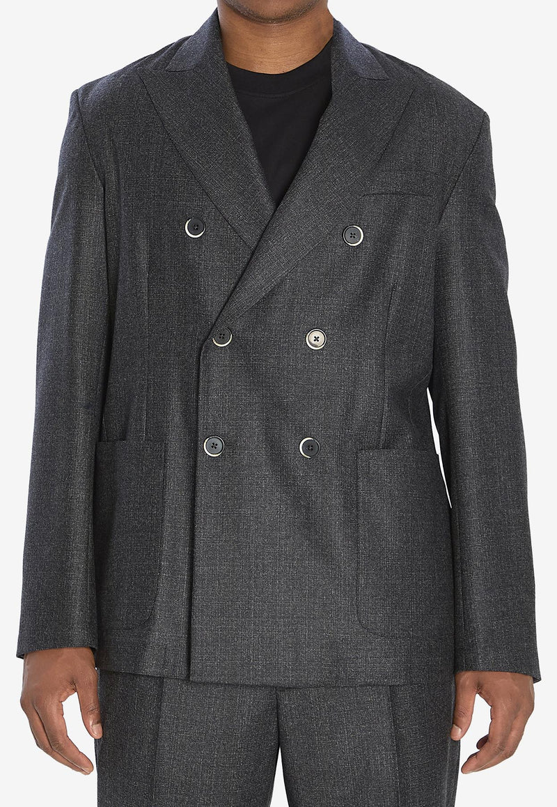 Barena Venezia Doria Bita Double-Breasted Blazer Gray GIU5238-0501-560
