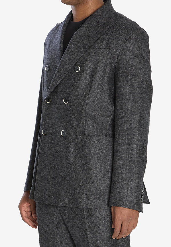 Barena Venezia Doria Bita Double-Breasted Blazer Gray GIU5238-0501-560