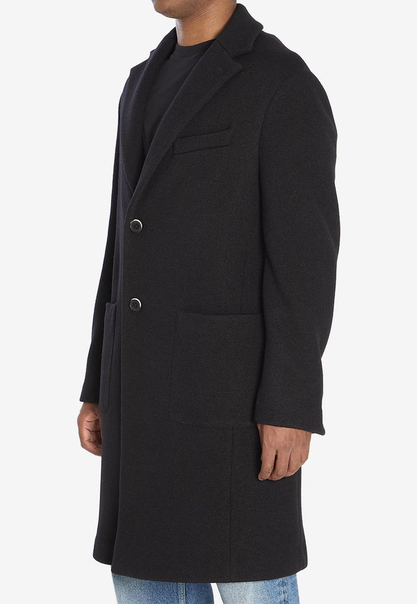 Barena Venezia Baron Lanoso Long Coat Black CSU5230-0458-590