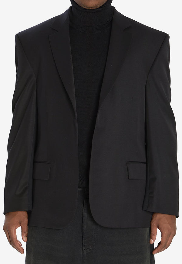 Balenciaga Single-Breasted Tailored Blazer Black 838840-TJT35-1000
