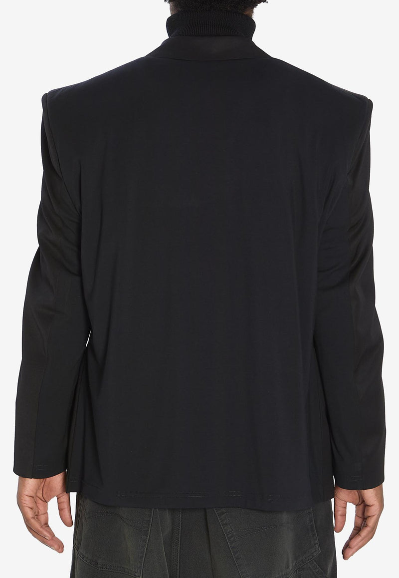 Balenciaga Single-Breasted Tailored Blazer Black 838840-TJT35-1000