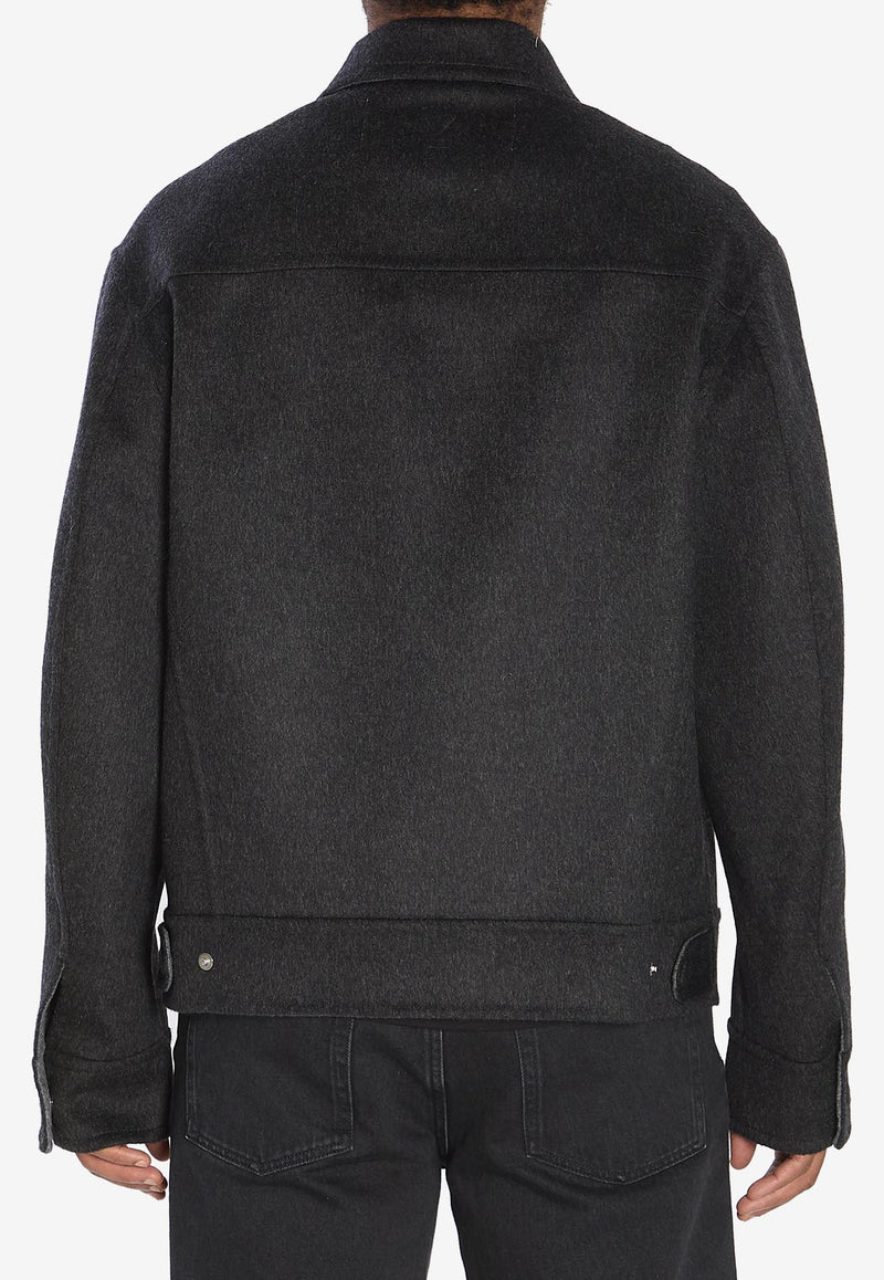 AMI PARIS Trucker Wool Jacket Gray UJK847-WO0009-021